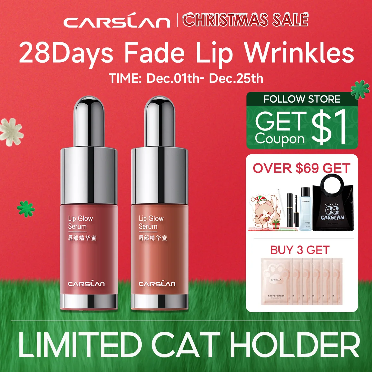 CARSLAN Tinted Lip Glow Serum Essential oil Moisturizing Lip Glaze Plumper Mirror Water Lip Gloss Lipstick Cosmetics