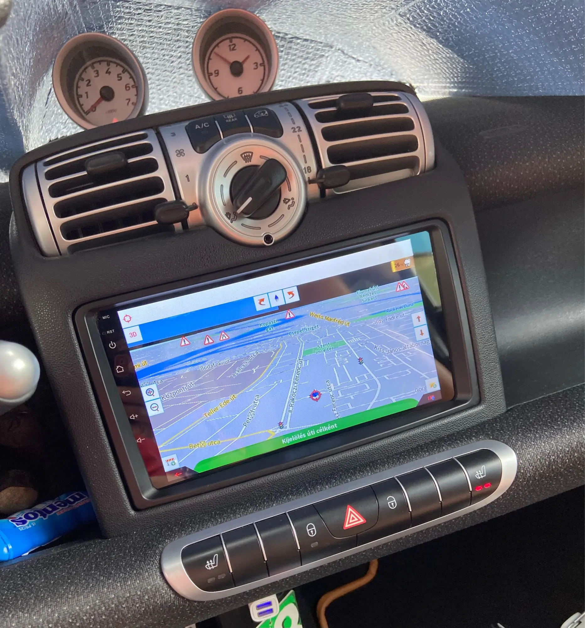 UGAR Radioblende Für SMART Fortwo 2005-2010 - 7 Zoll / 9 Zoll Doppel-DIN