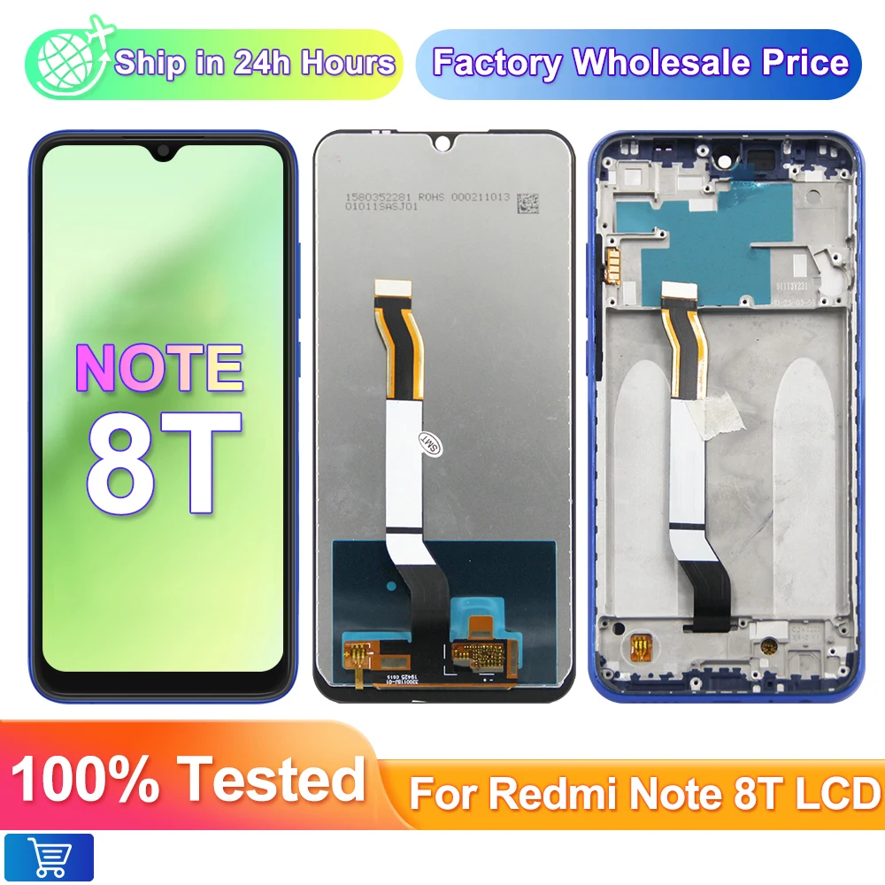 100% Testato 6.3 "Per Xiaomi Redmi Note 8T Display Muslimex Touch Screen Digitizer Sostituzione Per Xiaomi Redmi Note 8T + Frame