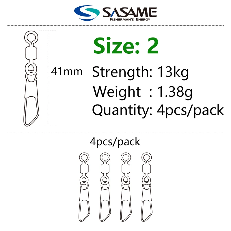 SASAME Japan Snap Swivels Stainless Steel Fishing Connector Super