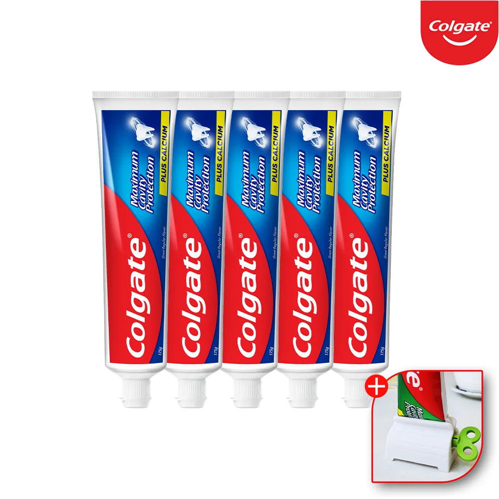 콜게이트 미국 잇몸 시린이 충치 예방 불소 레귤러 치약 175g x 5개 + 치약짜개 외 4종