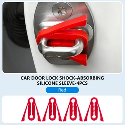 SEAMETAL Enhanced Soundproof Silicone Car Door Cushion Pad (Upgraded Red 4pcs)