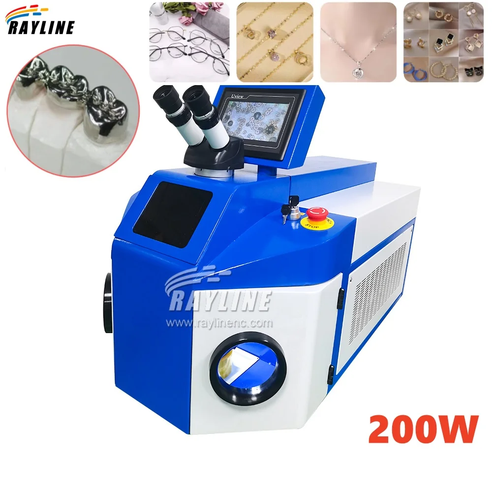 200W Desktop Laser Welding Machine for Jewelry With Microscope YAG Laser Soldering Welder for Gold Silver Dental Spot Welder