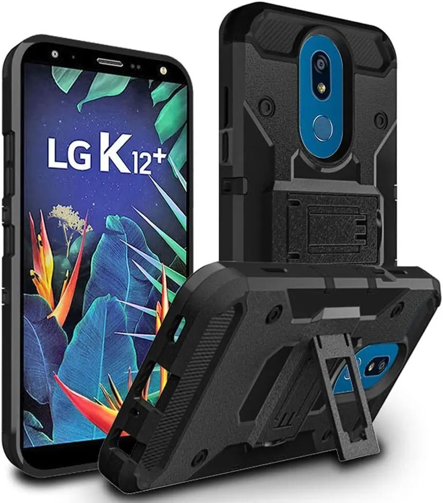 Custodia Antiurto 3 In 1 Defend Armor Per Lg K40 K12 + Xpression Plus 2/Harmony 3Solo Lte Custodia Antiurto + Vetro Temperato