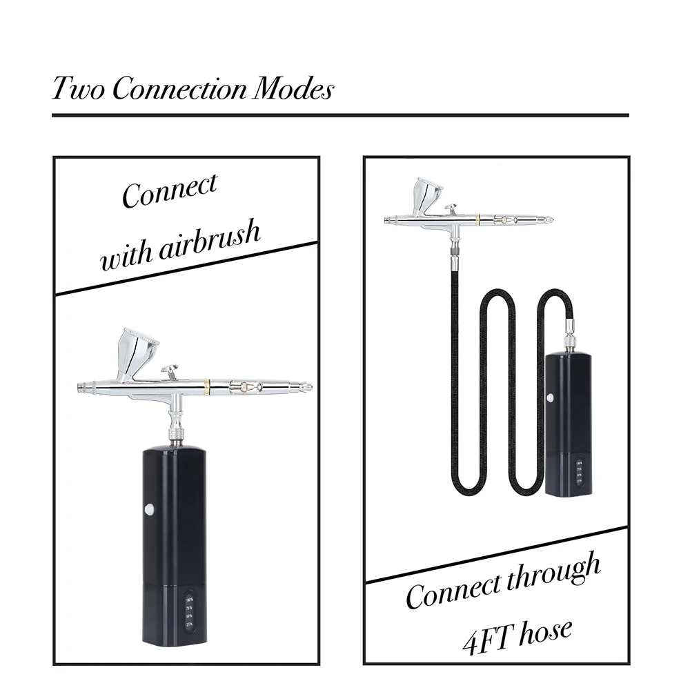 Airbrush Compressor New Battery Replaceable Aerografo Integrated Mini Airbrush Barber Makeup Air Brush With Dual Action Gun Wireless