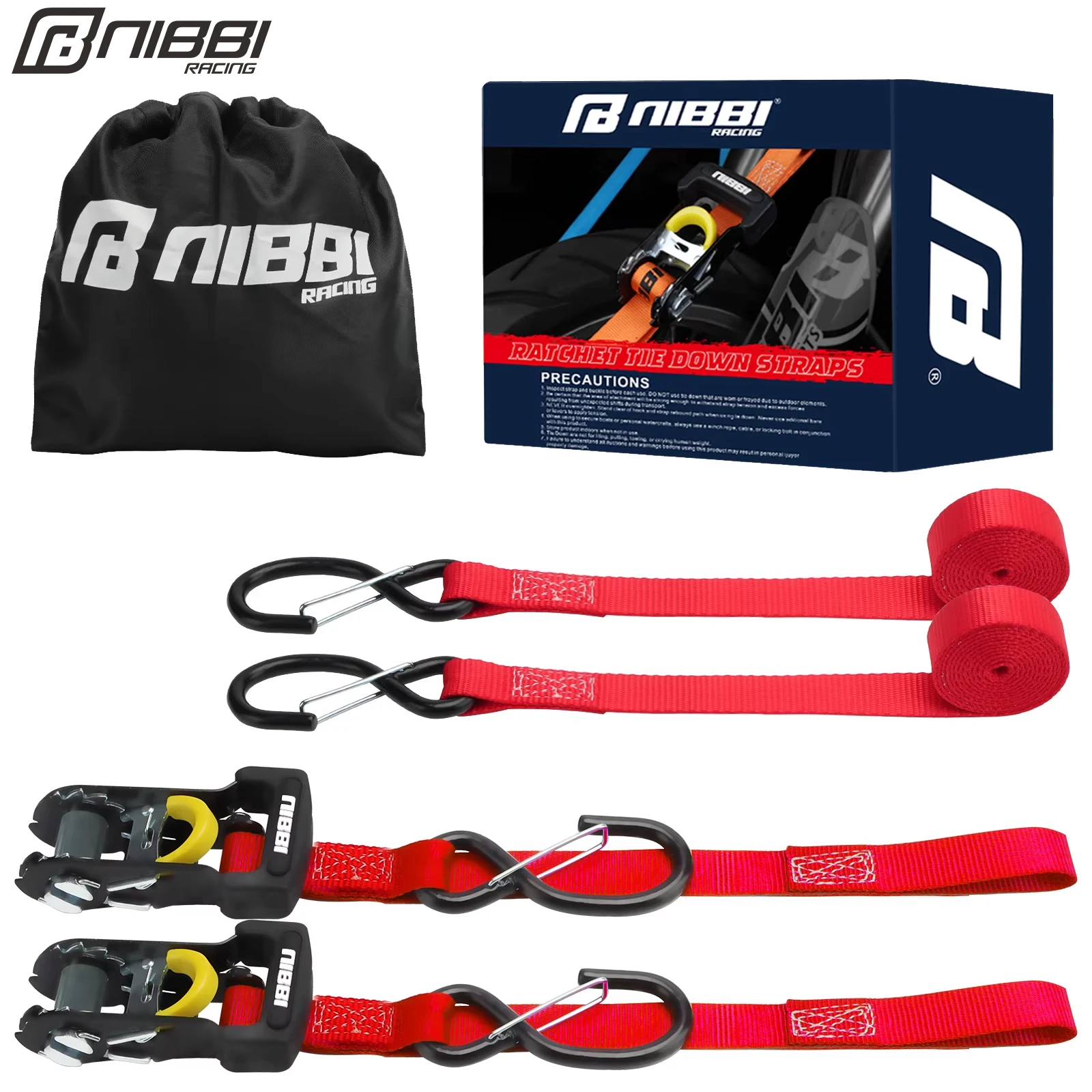 NIBBI 2 sets Strong Buckle Tie Down Belt 5M Cargo Luggage Strap For Car Motorcycle Bike Metal Ratchet tightener Baggage Straps Cargo Straps Luggage Strap Cargo Tie Down Strap Tie Down Straps Lashing Strap