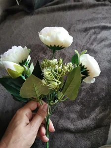 Розовые шелковые искусственные пионы, букет высотой 30 см из 5 больших ...