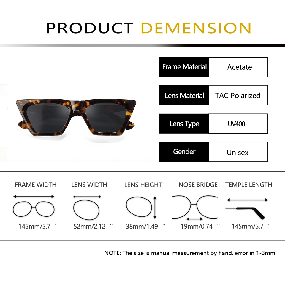 Fashion Oversized Ladies Sunglasses Acetate Frame Polarized  display picture 1