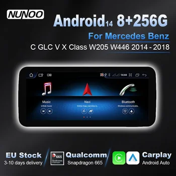 Qualcomm Wireless Carplay para Mercedes Benz Clase C GLC V X W205 W446 2014-2018 Pantalla Táctil Android Auto Radio Multimedia 1