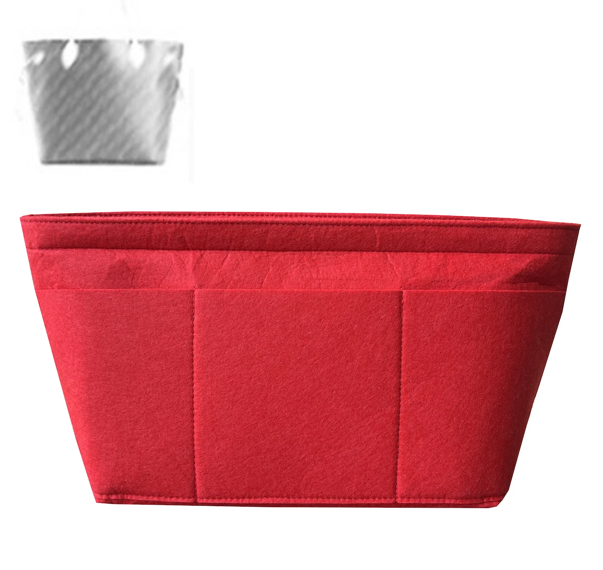 

For Neverfull Shopping Bag PM MM GM Fan-shaped Purse Organizer Insert Tote Shaper 12 Pockets Top Zipper Premium Felt Handmade