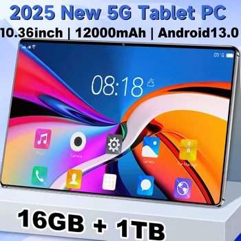 2025 versione globale Tablet Android 10.36 da 13.0 pollici Android 16GB RAM/1TB ROM 16MP 32MP 12000mAh rete a 10 Core Bluetooth 5G WiFi 1