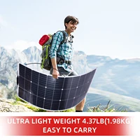 Panneau solaire flexible 200 W 100 W, 2 x 100 W, module solaire monocristallin flexible, cellule solaire photovoltaïque hors réseau, pour camping-car, voiture, abri, toit, bateau, balcon 6