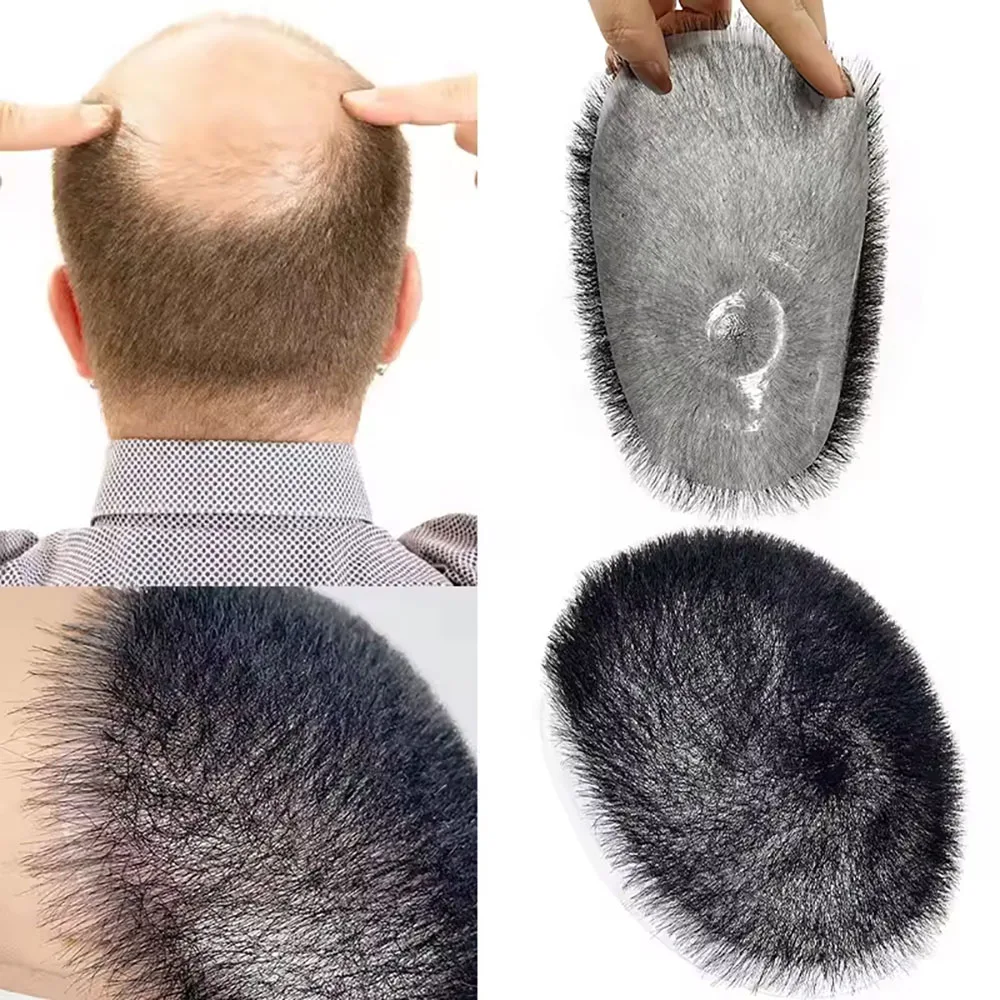 6x8 Short Buzz Cut Hair Men Toupee 17A Thin Skin PU Human Hair System for Men Replacement Systems Men's Capillary Prosthesis