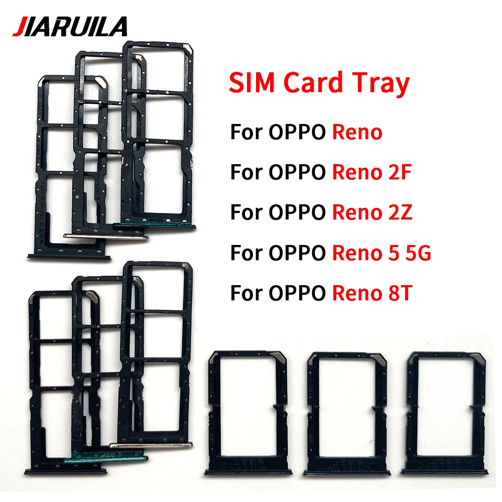 OPPO Reno 2F 2Z 5 5G 8T용 듀얼 심 카드 홀더 10개, 심 카드 트레이 슬롯 홀더 어댑터 소켓 수리 부품