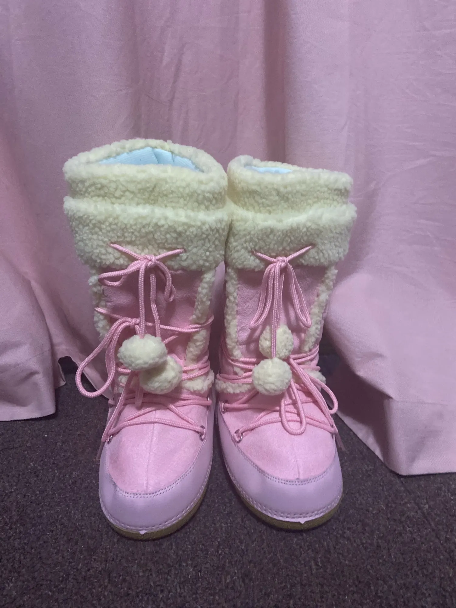 Fluffy Pink Boots - Kidcore Aesthetic photo review