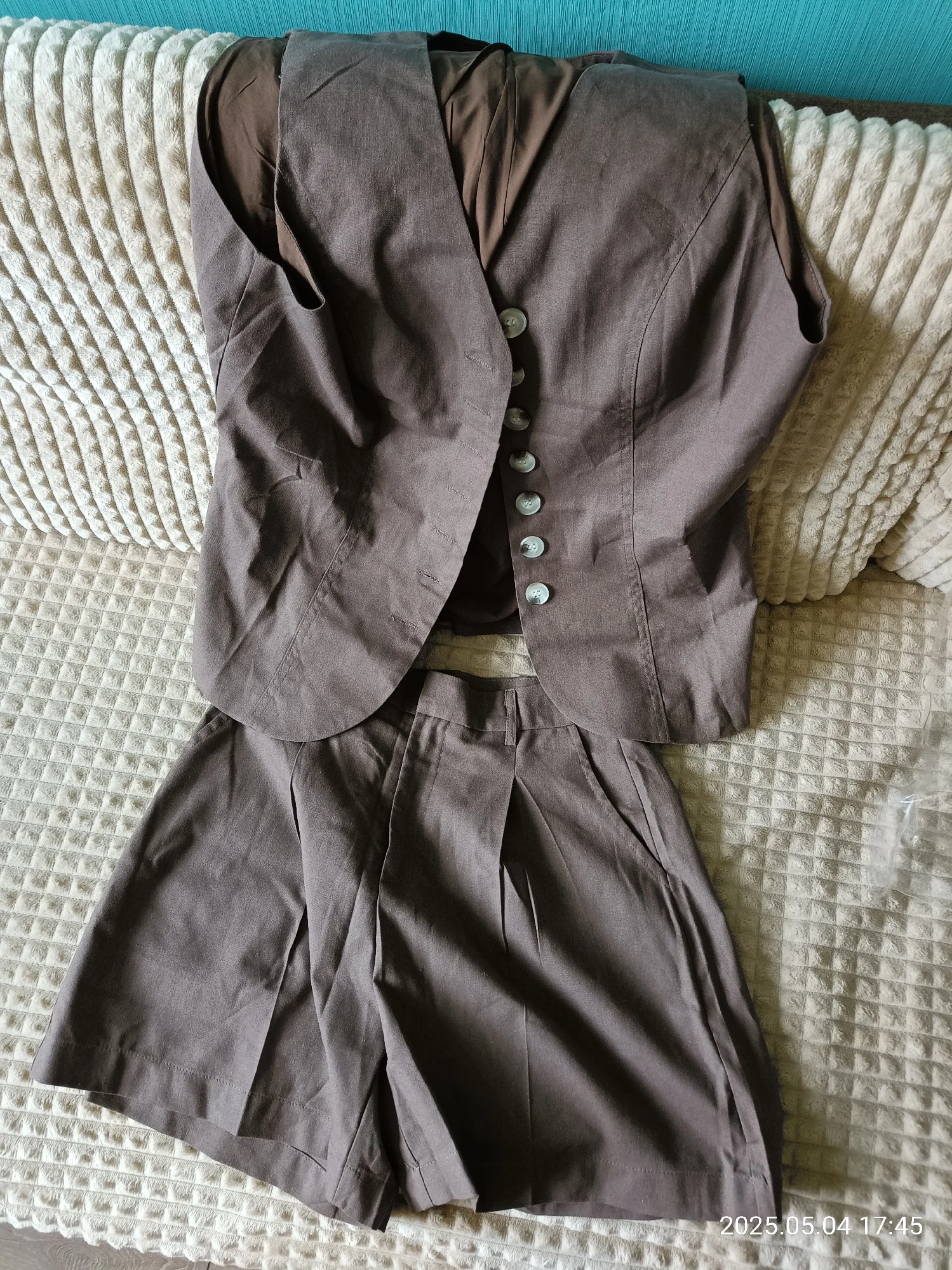 Wolfeel Cotton Linen Vest Shorts Set - Summer Elegance photo review