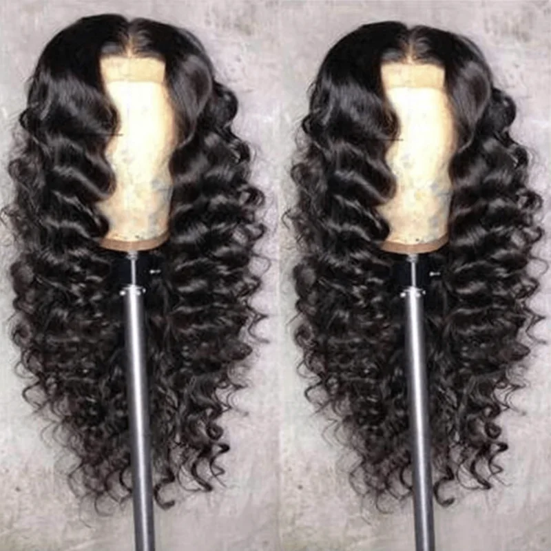Deep Wave Human Hair Wig 13x4 Lace Front Wig For Women 200% Density Pre-Plucked With Baby Hair Transparent Lace Wig 22 Inch 1