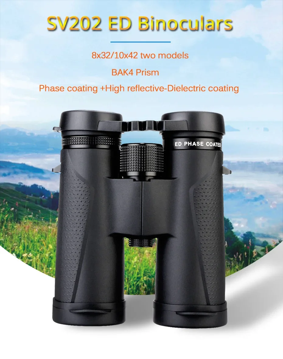 Svbony SV202 8X32/8x42/10x42 ED Binocular with SV406P 20-70X80mm spotting scope IPX7 Waterproof for Bird Watching,camping 3