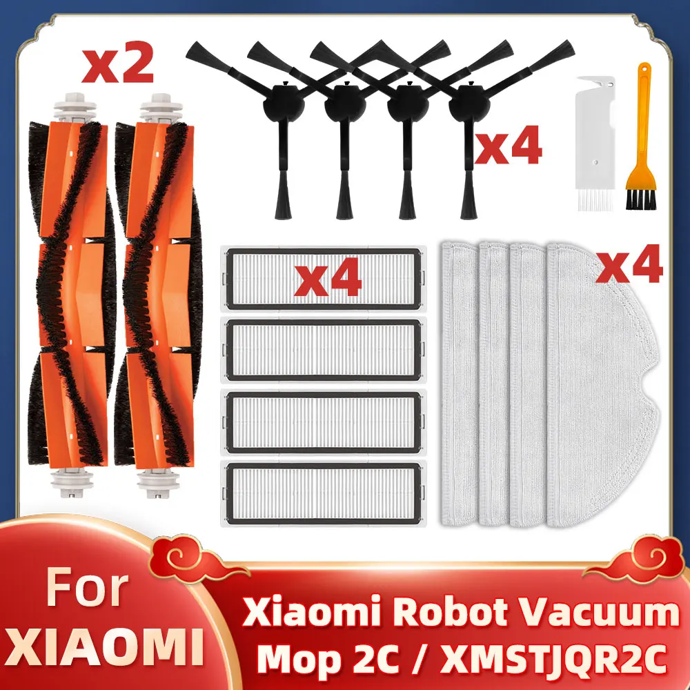 Robot Vacuum Accessories Kit - Roller, Side Brush, HEPA Filter, and Mop Rag Spares