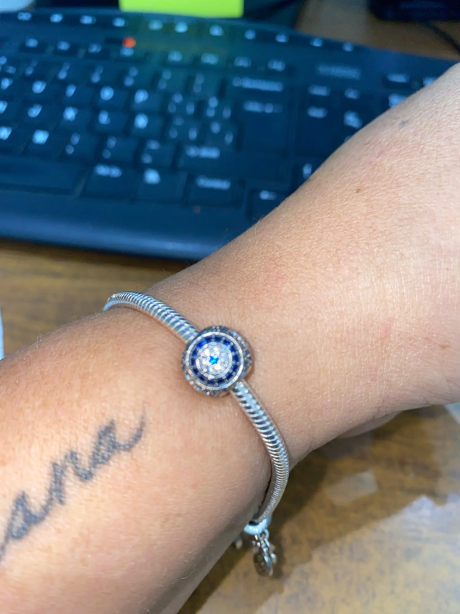 100% Plata auténtica 925, abalorios clásicos de ojo de diablo para mujer, aptos para pulseras Qikaola originales, fabricación de joyas finas DIY photo review