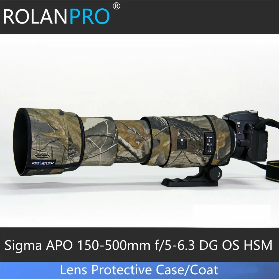 

ROLANPRO Lens Camouflage Coat Rain Cover for Sigma APO 150-500mm f/5-6.3 DG OS HSM Lens coat Case Clothing Lens Sleeve