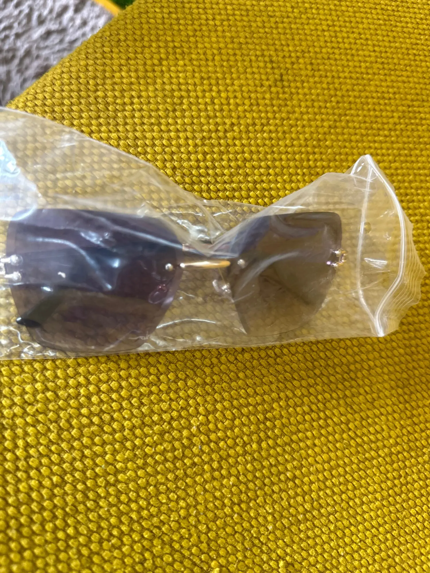 Vintage Square Rimless Sunglasses Women Metal photo review