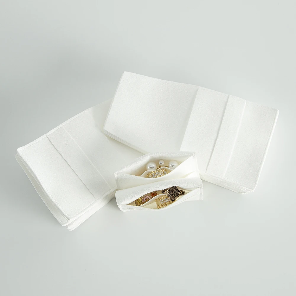 100pcs Small Personalize Jewelry Package Pouch Custom Logo Earrings Necklace Brooch White Jewellery packaging Package Bag