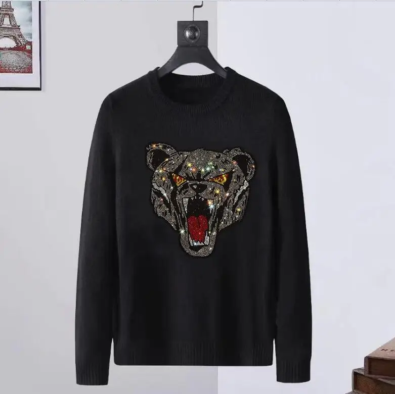 

Designer Rhinestone sweaters Hip Hop Warm for holiday asian size S-3XL