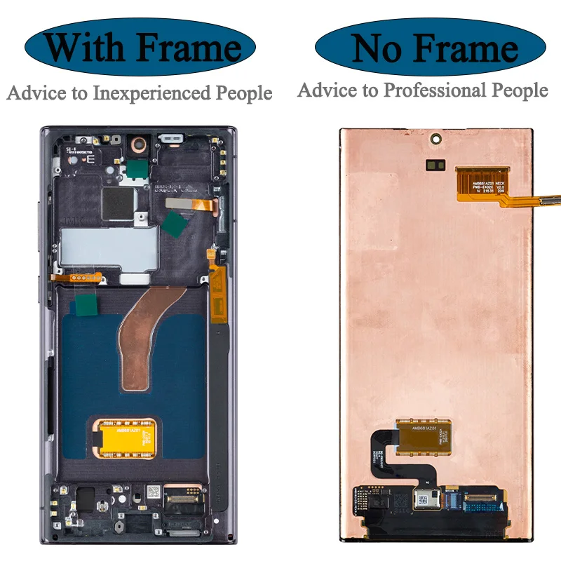 Pantalla Táctil OLED Para Samsung S22 Ultra 5G (SM-S908B/DS EU) - Reemplazo Completo, Incluye Cableado Original