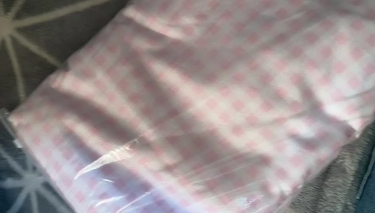 Cozy Pink Plaid Bedding Set, customer photo