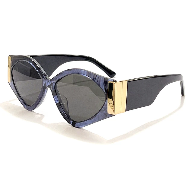 2023 NEW SHELF Luxury Brand Polygon Sunglasses Uv400 Men Dsigner Acetate  Original Eyeglasses Women Black White Eyewear