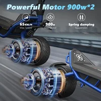 Trottinette électrique puissante SUNNIGOO X3, moteur haute puissance 1800W, batterie grande capacité 60V 28.6Ah, double mode de conduite, vitesse maximale 65KM/H, véhicule de trajet longue portée, pneus tout-terrain 11 pouces, trottinette électrique adulte pour la conduite en extérieur. 5