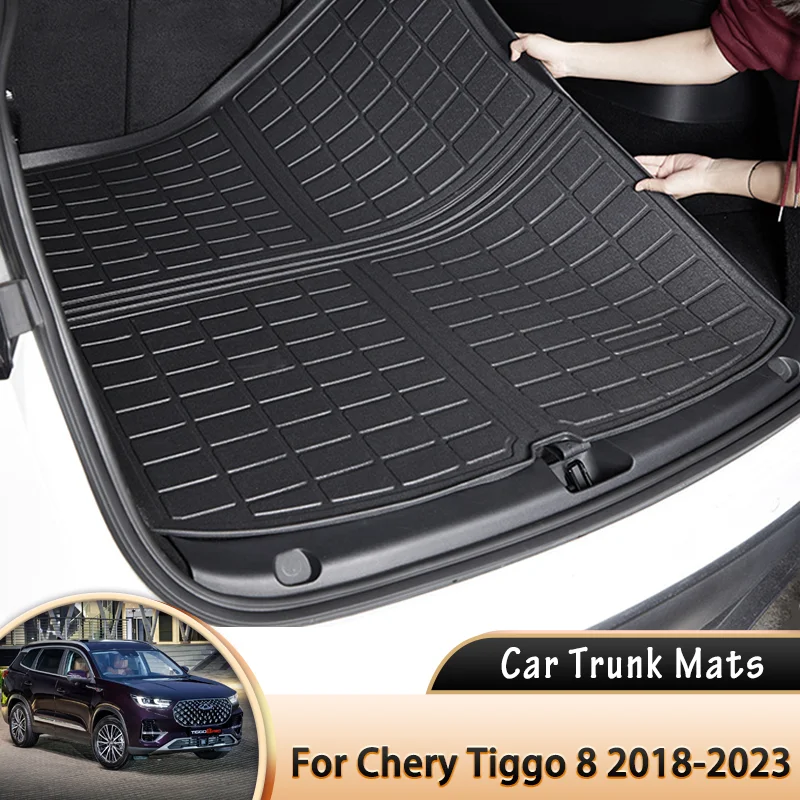 

Car Boot Liner Cargo Rear Trunk Mats Luggage Floor Carpet Tray Waterproof Pads for Chery Tiggo 8 Fownix Plus Pro Max 2018~2023