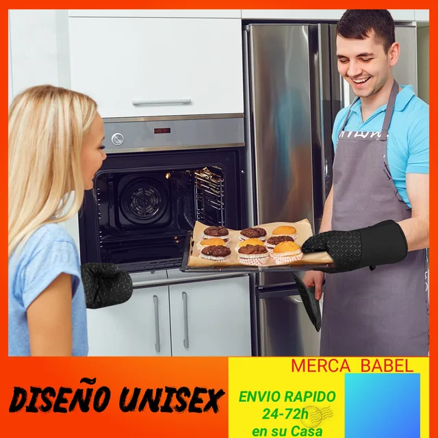 Guantes de horno con delantal de chef, guantes de horno resistentes al  calor con delantal impermeable, perfectos para hornear, asar a la parrilla  y