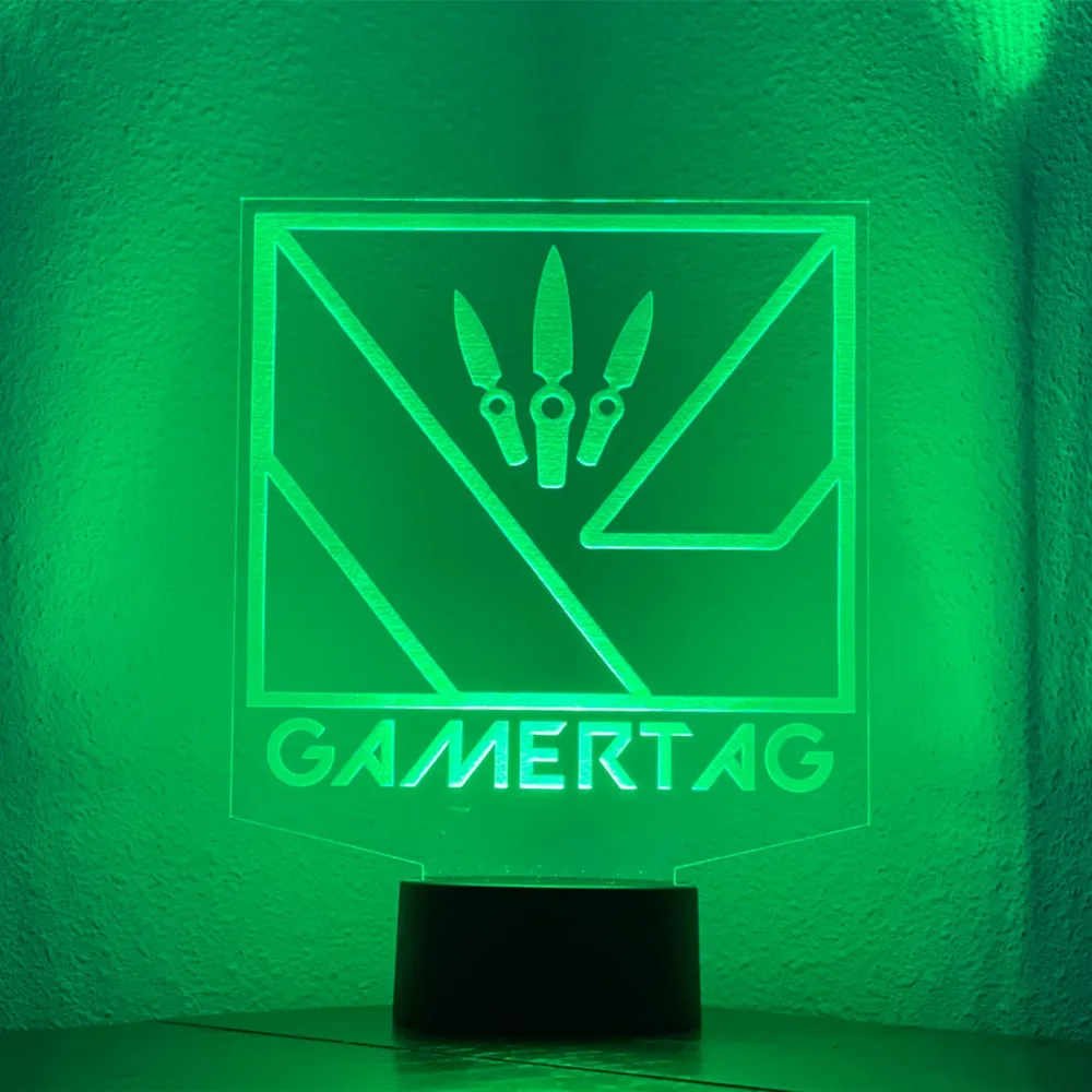 

3D LED Night Light Personalized Custom Gamer Tag for Valorant Lovers Laser Engraving Name Neon Lamp for Kids Gaming Room Decor