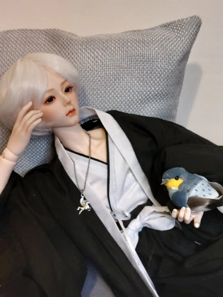 New full set of legitimate sd bjd doll feather bamboo 1/3 male Hanfu ancient set dragon soul joint resin spot makeup photo review