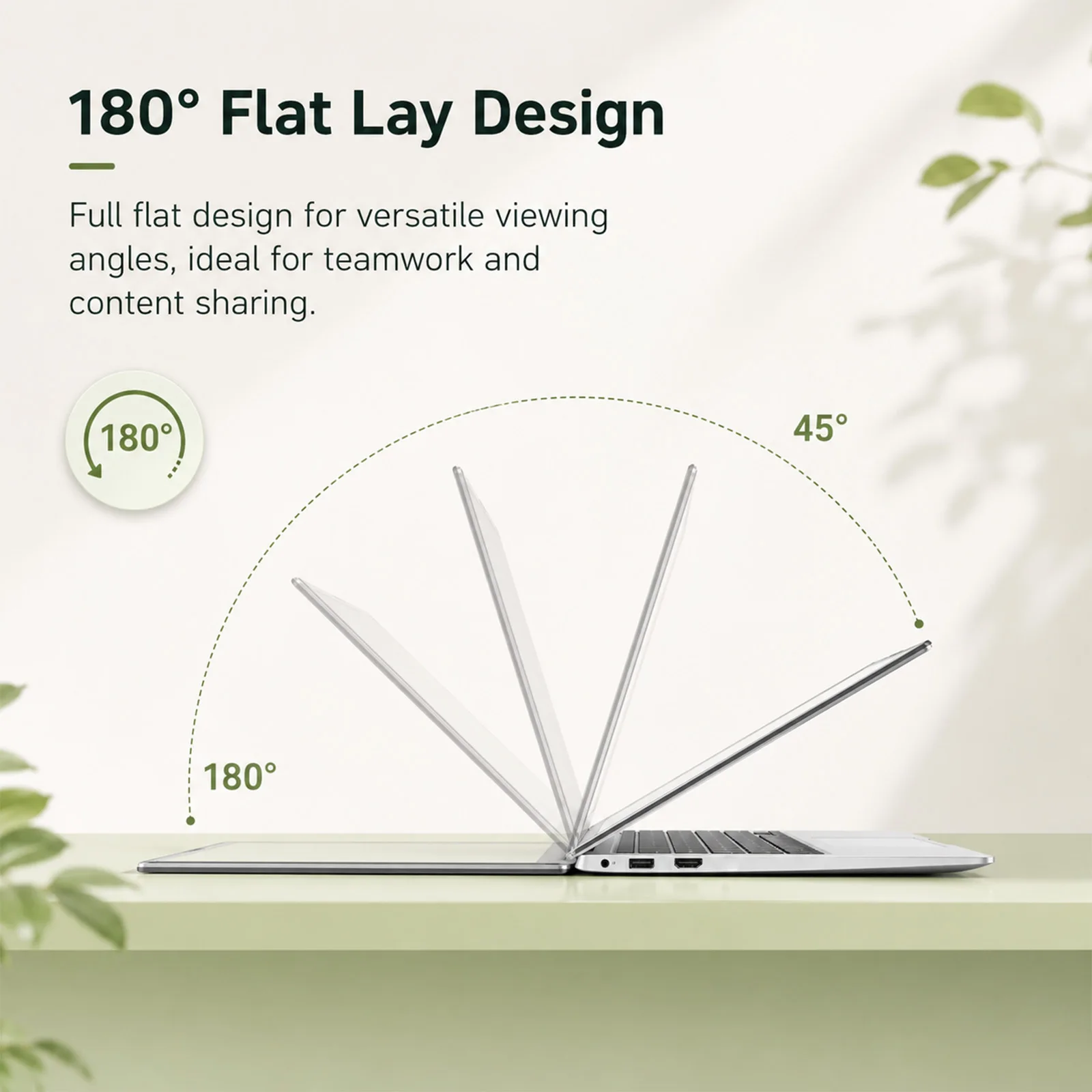 14.1 Inch Laptop Intel N3710 Quad Core 12GB RAM 256GB SSD Windows 10 Notebook Computer FHD 1080P IPS Display Portable Ultrabook 180° Open WiFi Bluetooth Mini HDMI USB 3.0 Grande batterie de 5000 mAh, longue durée de vie Student Office Business Laptop PC - immagine 7