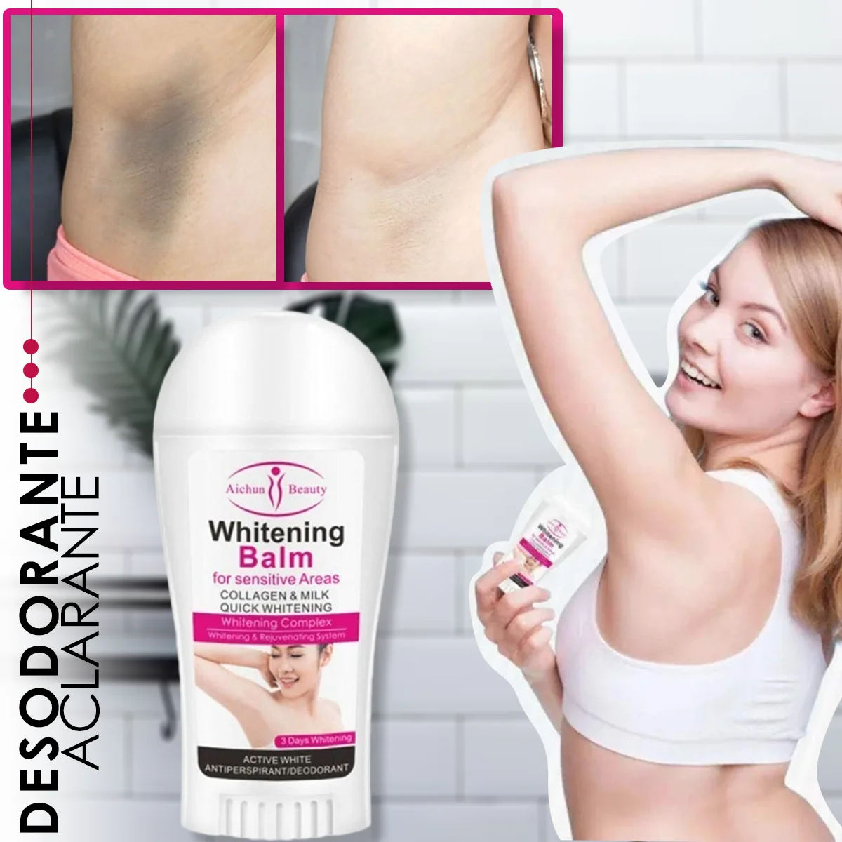 Desodorante Aclarador De Axilas Piel Natural Aichun Beauty