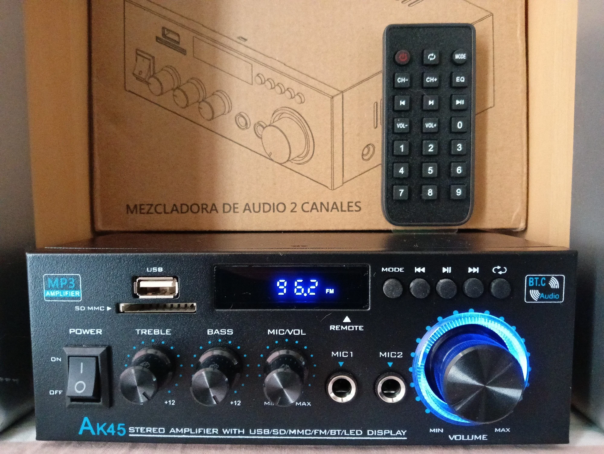 Отзыв о товаре Домашний усилитель мощности AK45/AK35 800 Вт, 2-канальный Bluetooth 5,0 мини Hi-Fi Цифровой стерео звуковой усилитель с поддержкой FM USB SD микрофонный вход от пользователя R***r