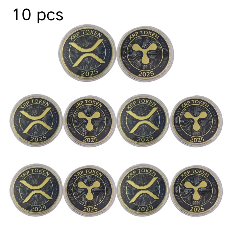 Gold Plated XRP Ripple Commemorative Coin - Premium Crypto Collectible Ornament