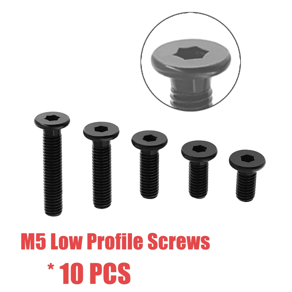 

10pcs/lot 3D Printer Parts M5 Low Profile Screws M5*8/10/12/15/20/25mm Black Color M5 Low Profile Screws for Engraving Machine