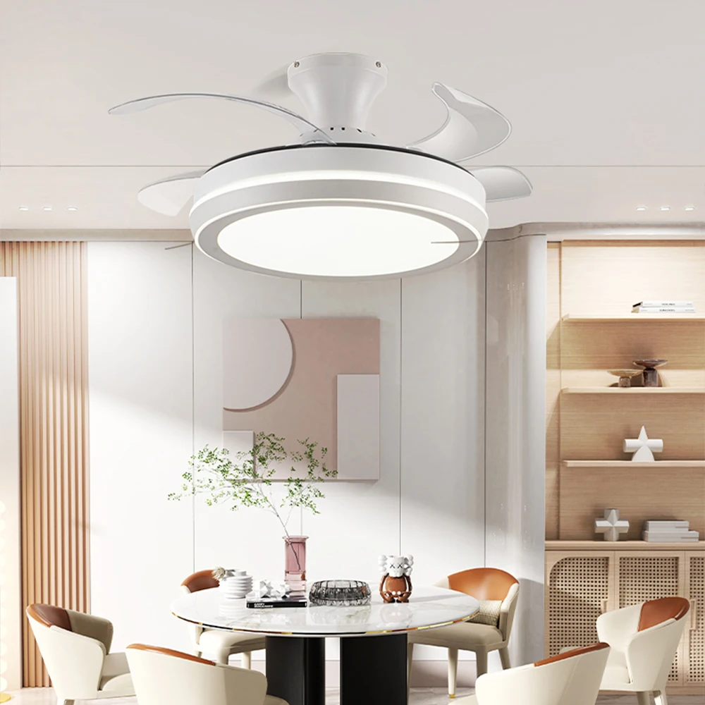 IRALAN  Household Electric ceiling led light fan silent invisible blade Lamps for room living room dining room study kitchen 2