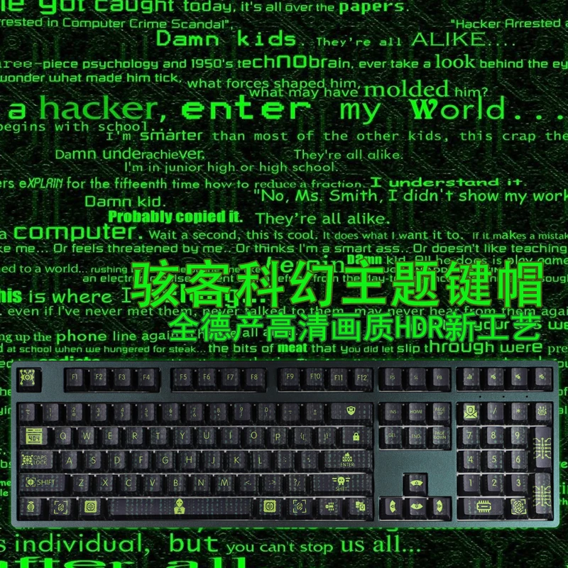 Hacker Hacking Scifi Data Theme Keyboard Keycaps Pbt Fivesided