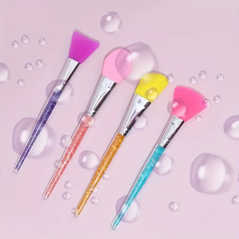Silicone mask brush soft head rhinestone rod makeup brush beauty soft film film adjusting stick 2pcs makeup brush set makeup brush