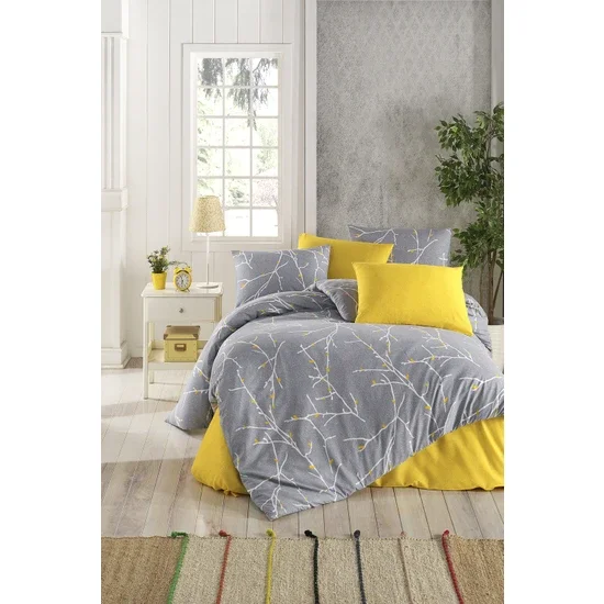 

Tabu Home Parure Branched Gray Double Duvet Cover Set