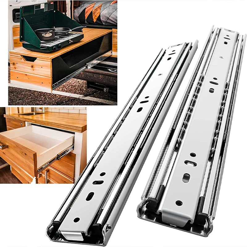 

AOLISHENG 51mm Heavy Duty Drawer Slides Full Extension Load Capacity 150lb Ball Bearing Side Mount Glides Runners Rails Cabinet