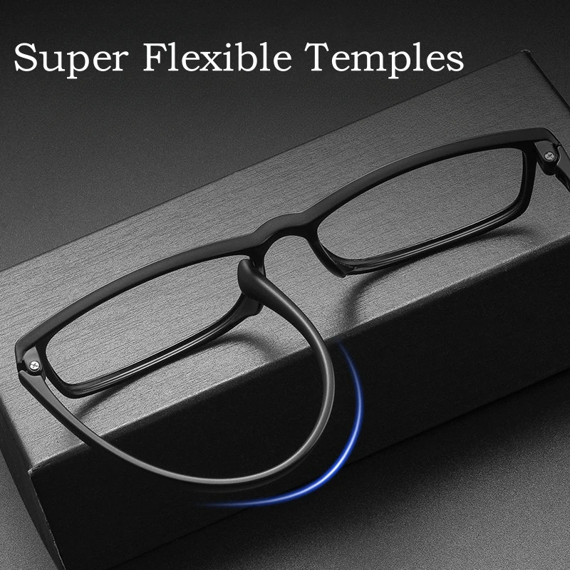 Eyeglasses Frames Eyeglass Frames Square Eyeglasses Optical Glasses Fashionable Ultra Light Flexible TR90 Eyewear Women Comfortable Big Size Square Optical Prescription Glasses Frame Men