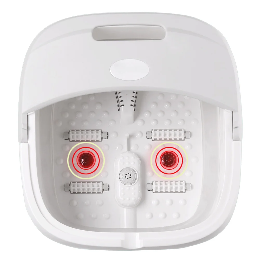 Electric Massage Foot Basin Deep Soaking Vibration Massager Foldable Foot Bath Bucket For Foot Relaxation Spa Blood Circulation