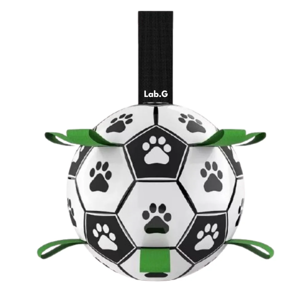 Pelota De Fútbol Para Perros Pelota Interactiva Para Mascota Lab.G blanco con negro
