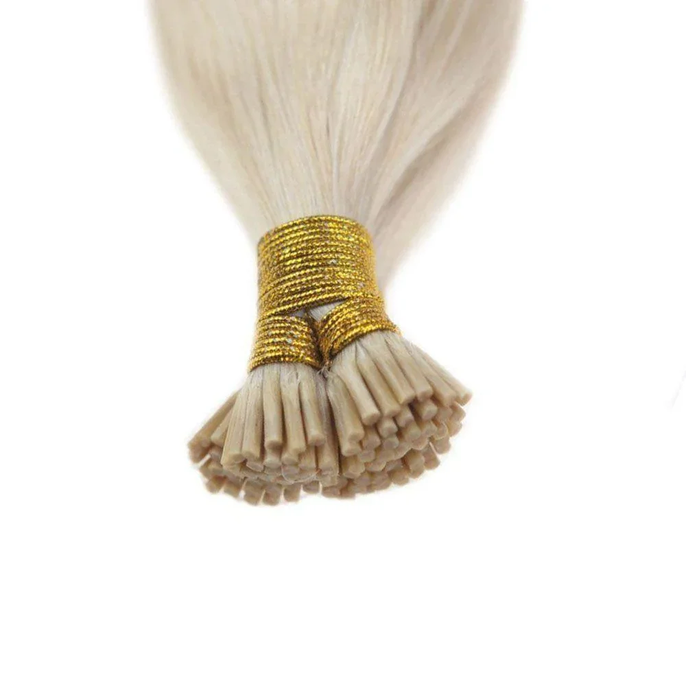 LaaVoo Itip Hair Extensions Human Hair Keratin Fusion 0.8g/s Pure Color 40g&80g Brazilian Human Cold Fusion I Tip